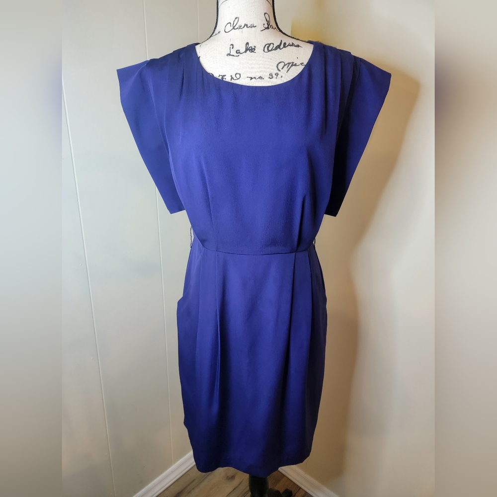 Eliza J Purple Pleated Batwing Purple Dress Size 4